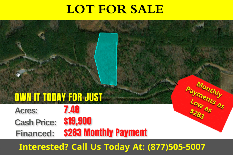 Incredible 7.48 acres of land for sale in Talladega County AL for just